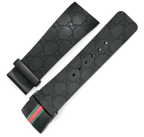 gucci rubber black watch strap|authentic gucci rubber watch bands.